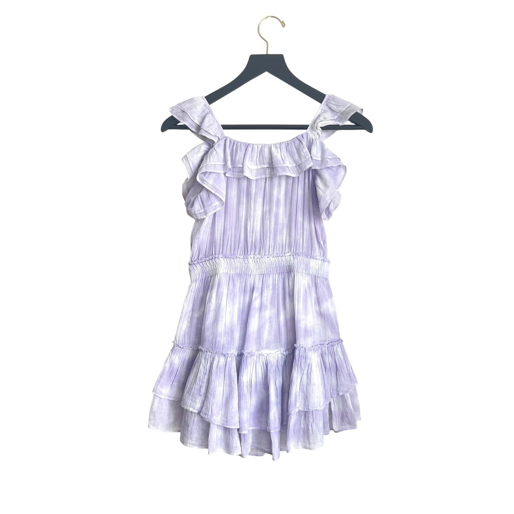 LoveShackFancy Lavender Ruffle Mini Dress - Picture 3 of 10